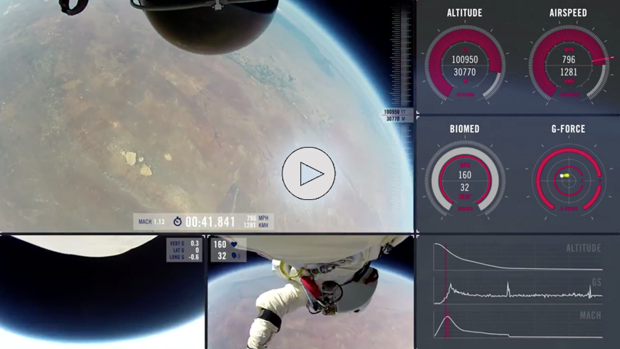 Red Bull Stratos Project Space Dive Animation